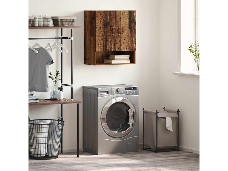 Meuble mural, rangement salon 60 x 31 x 70 cm bois d'ingénierie vieux bois shl1454 - Conforama B