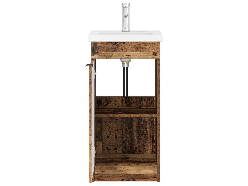 Meuble de salle de bain avec évier bois ancien shl3931 - Conforama D