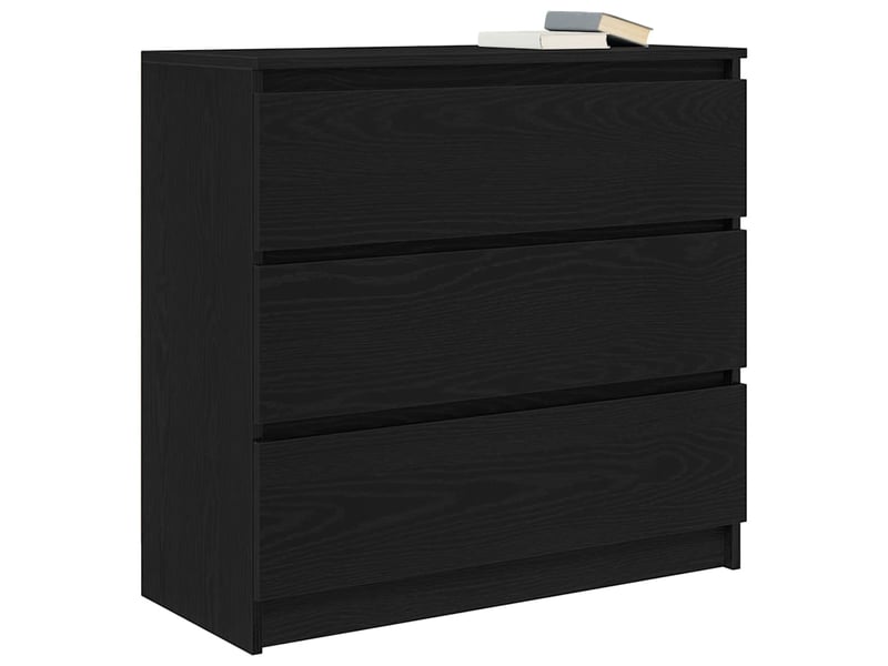 Buffet - bahut - meuble de rangement chêne noir 80x35x76 cm bois d'ingénierie  - Conforama D