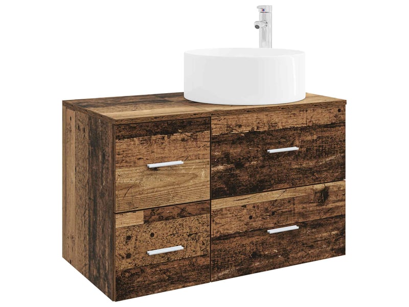  Ensemble de mobilier de salle de bain 2 pc bois ancien cf64030  - Conforama A