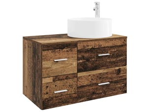 Ensemble de mobilier de salle de bain 2 pc bois ancien cf64030