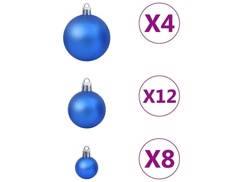  Ensemble de boules de noël 100 pcs bleu  - Conforama E