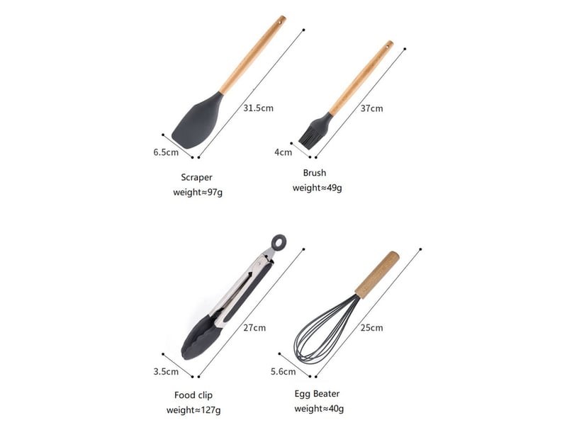 Coffret cadeau de 12 ustensiles de cuisine antiadhésifs en silicone: spatule et louche  - Conforama D