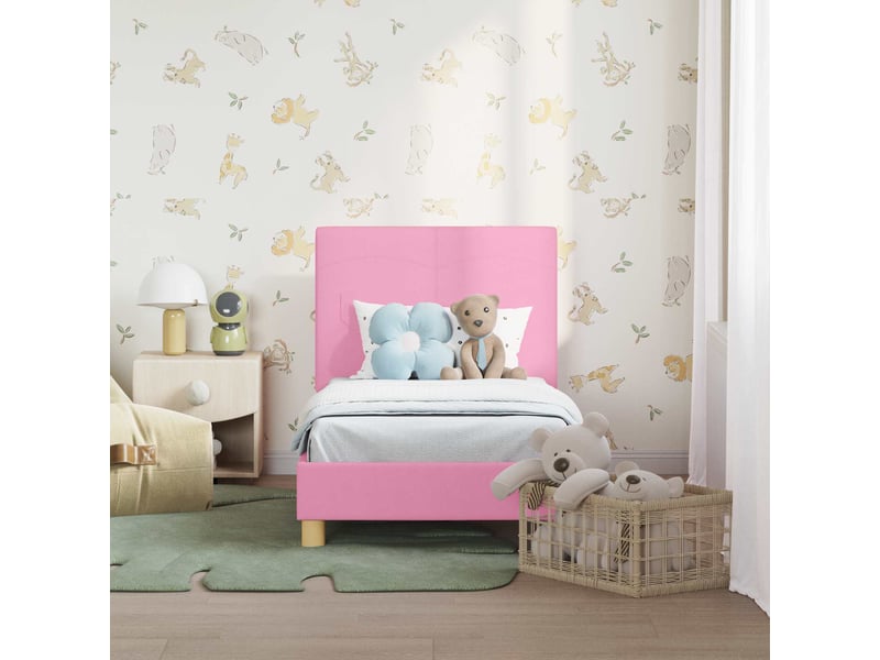Lit simple- lit adulte - cadre de lit pour tout-petit avec tête de lit rose 70 x 140 cm - Conforama B