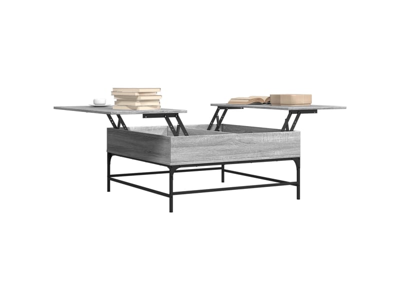  Table basse - table de salon - table à thé sonoma gris 95x95x45 cm bois d'ingénierie et métal  - Conforama D