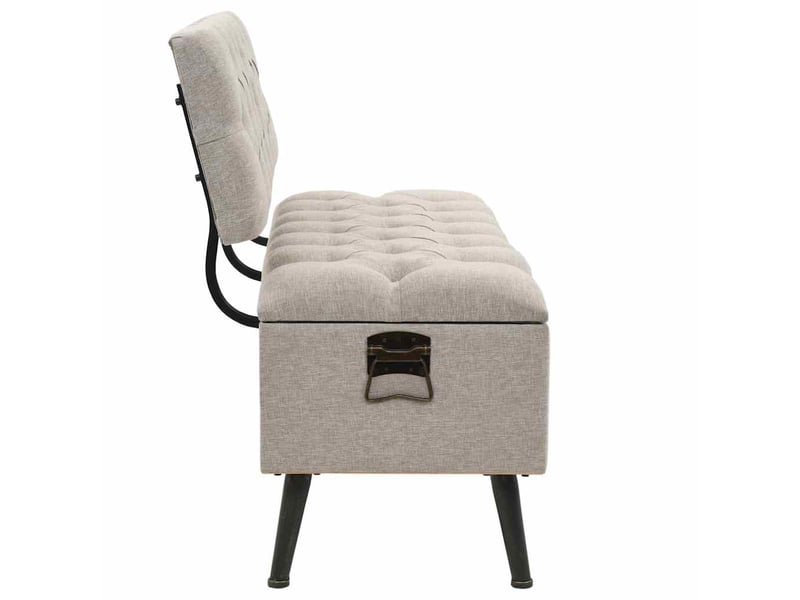  Banc chambre, banc de rangement avec dossier 110 cm crème tissu shl28730  - Conforama D