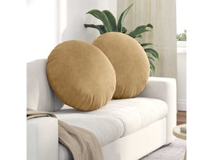 Lot de 2 coussins de siège, coussins décoratifs velours marron ø60 x 21 cm cf59906