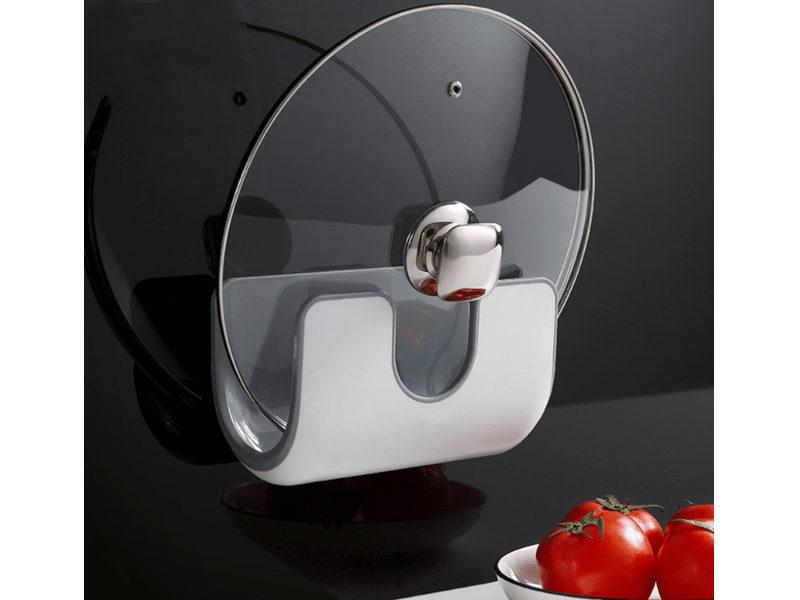 Support mural gris monobloc non perforé pour couvercles de casseroles, avec crochet, pour planches à découper et autres ustensiles de cuisine - Conforama C