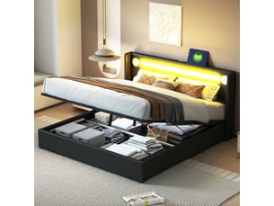 Lit coffre 160x200 cm <strong></strong>  <strong></strong> coloris noir