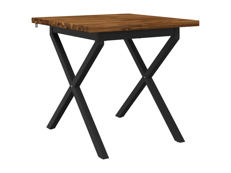 Vidaxl 70 x 70 x 75 cm bois d'acacia massif naturel et noir carré - Conforama D
