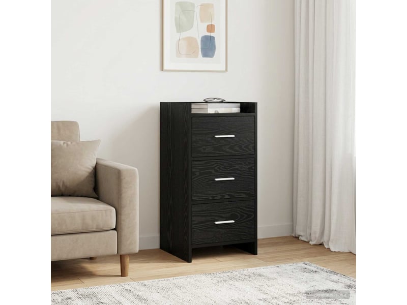  Buffet - bahut - meuble de rangement chêne noir 40 x 36 x 80 cm bois d'ingénierie  - Conforama B