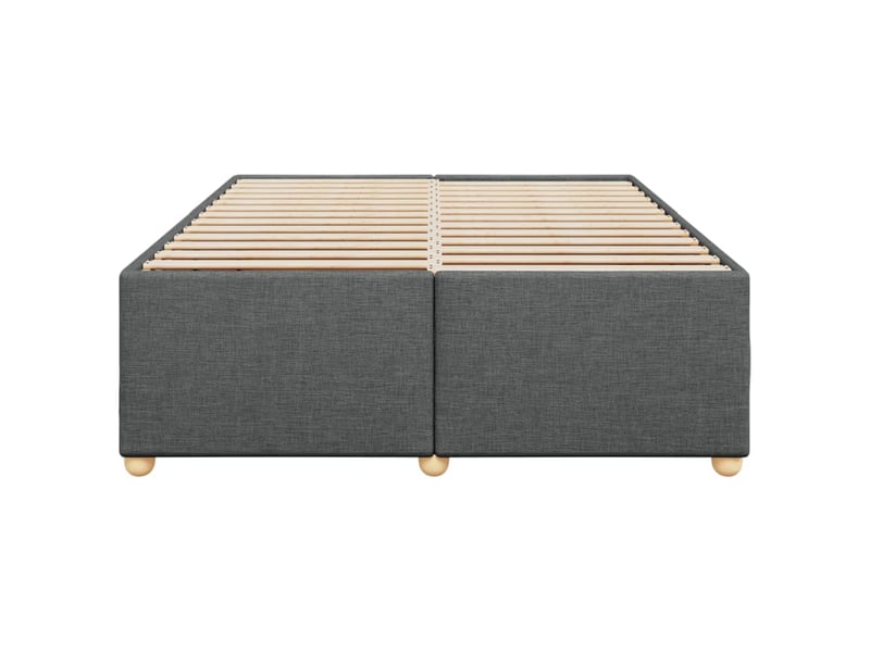  Lit double- lit adulte -  cadre de lit sans matelas gris foncé 140x190 cm tissu  - Conforama C