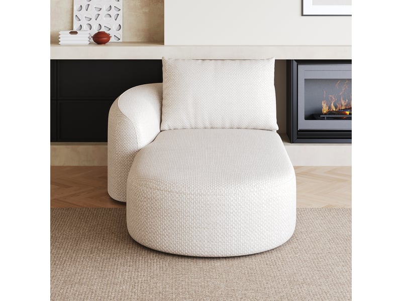  Canapé d'angle gauche convertible blanc 2 places, petit canapé lit compact avec méridienne, 168cm  - Conforama R