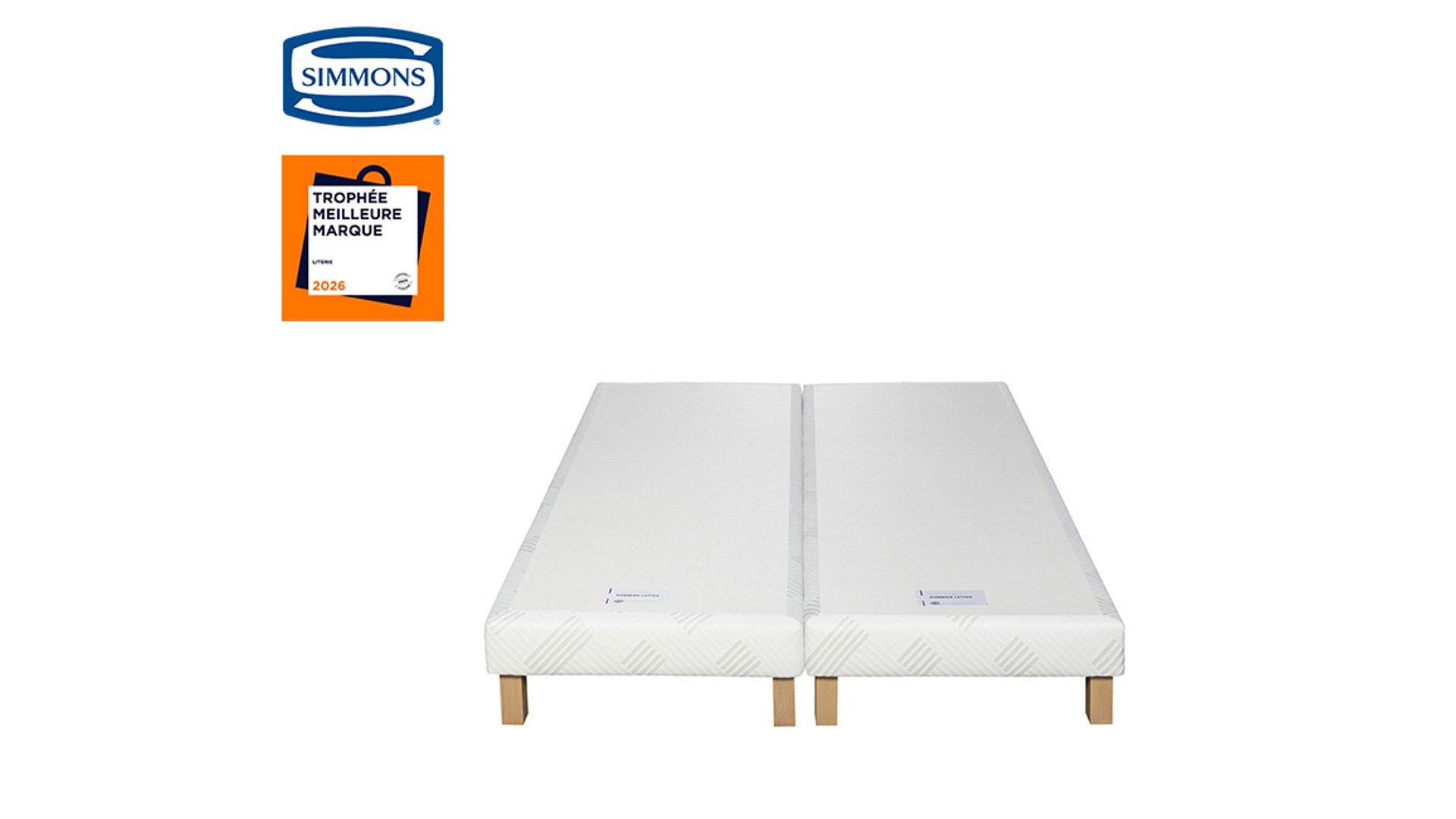 SOMMIER TAPISSIER 2X80X200 CM SIMMONS LOTUS blanc Conforama