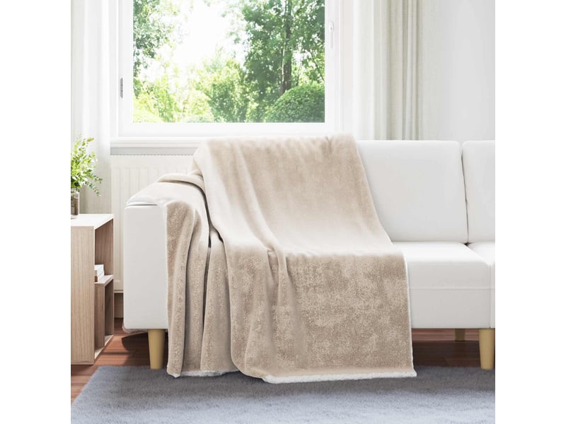 Plaid canapé beige 150x200 cm 1.64 kg polaire - Conforama B