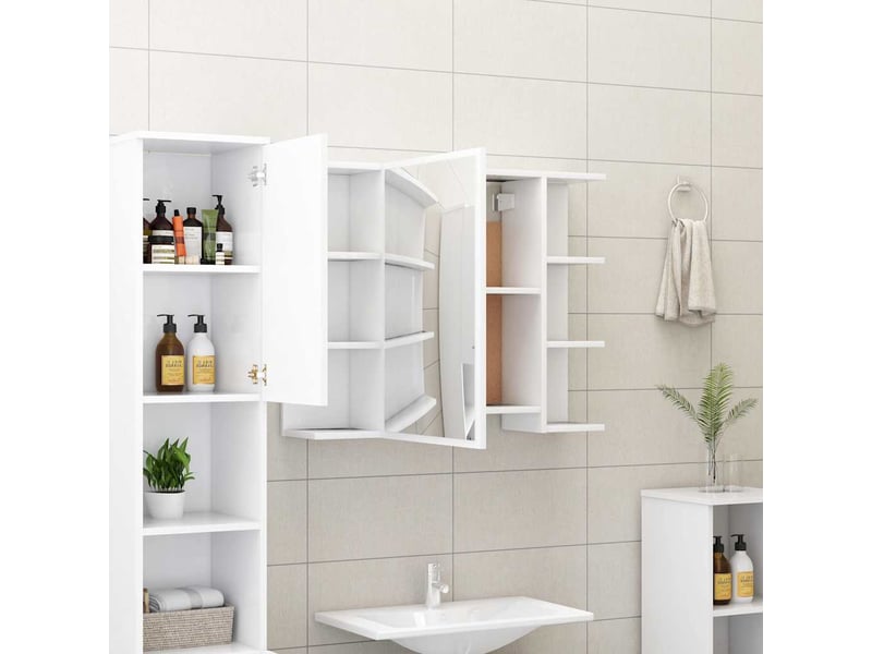Ensemble de meubles de bain 3 pcs blanc bois d'ingénierie cf63563 - Conforama C