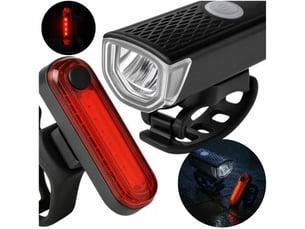 Lot de 2 lampes velo led usb rechargeables etanches avant arriere, aluminium, 3 modes d'eclairage, ipx4