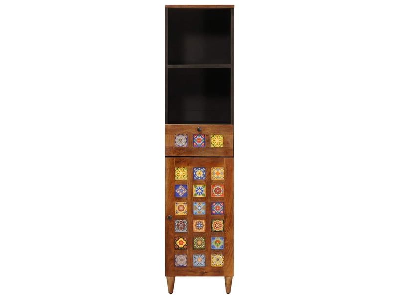 Armoire de salle de bain, cabinet de salle de bain noyer 38 x 33 x 160 cm cf65123 - Conforama D
