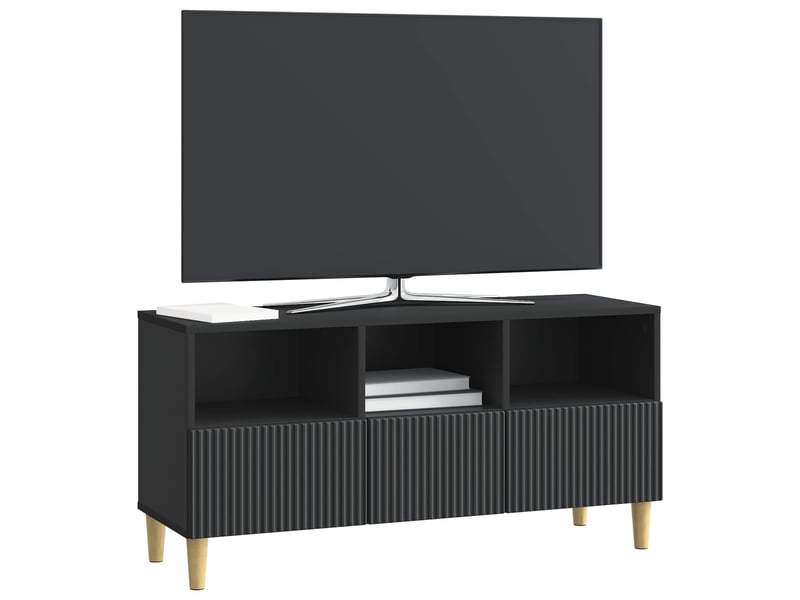  Meuble tv - banc tv - meuble de rangement 102 x 34,5 x 50 cm noir bois d'ingénierie  - Conforama C