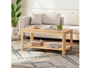 Table basse rectangulaire coloris naturel OKWISH - 51 cmx100 cm
