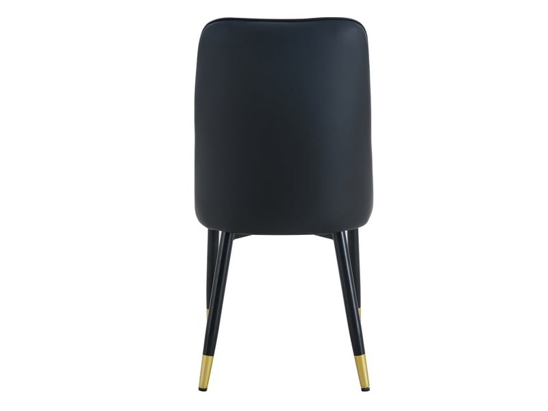  Lot de 6 chaises de salle à manger en simili cuir pu noir et blanc, pieds métal noir  - Conforama D