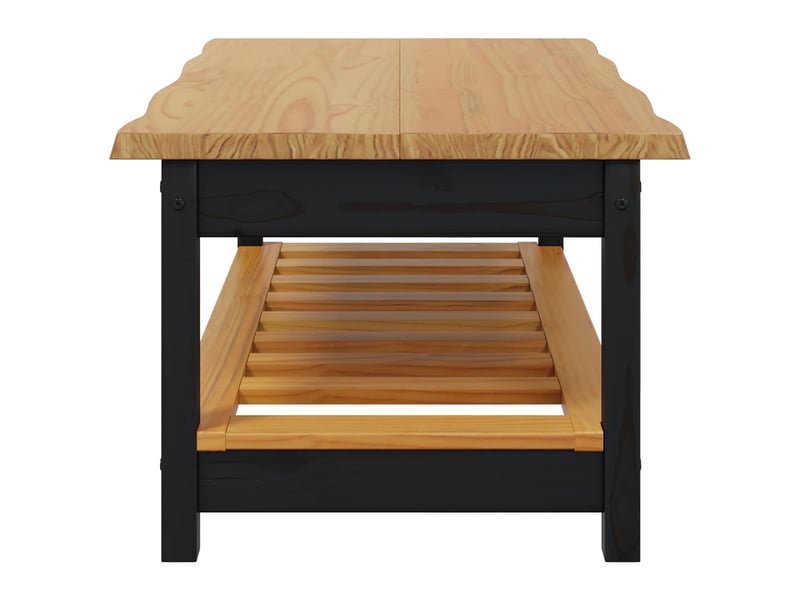  Table basse - table de salon - table à thé ekai noir 100 x 60 x 45,5 cm bois de pin massif  - Conforama E
