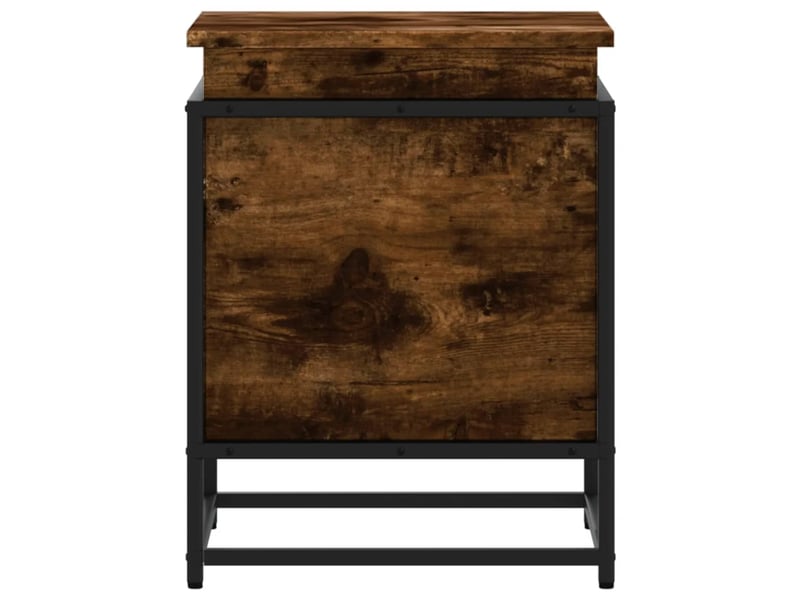  Boîte de rangement, coffre de rangement avec couvercle chêne fumé bois d'ingénierie shl737  - Conforama E