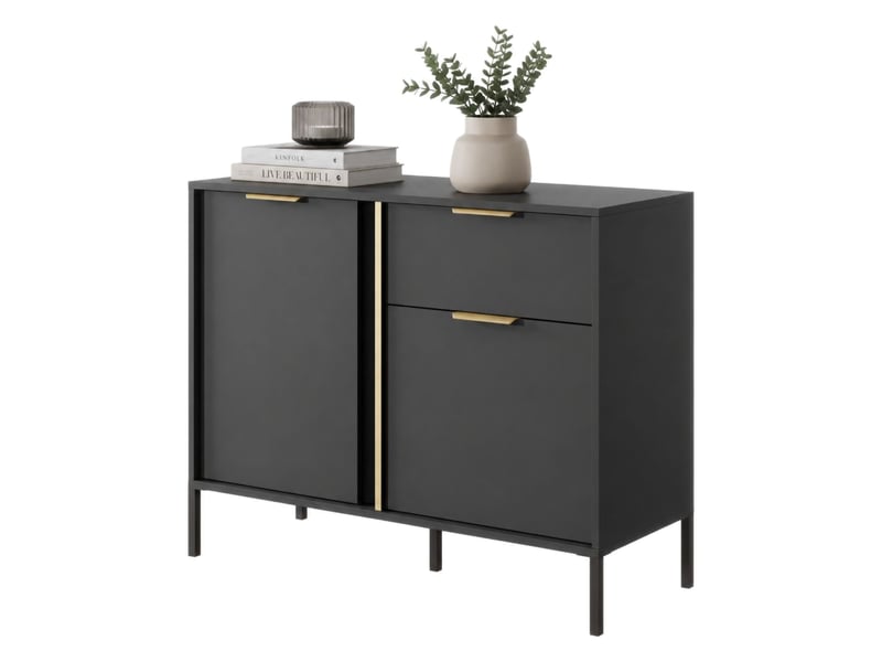  Buffet hame, bahut un tiroir, 103x40x81h cm noir Hame - Conforama A