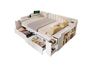 Lit banquette 140x190 cm <strong></strong> <strong>CozyNest</strong> coloris blanc