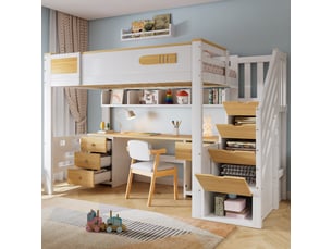 Lit mezzanine 90x200 cm <strong></strong> <strong>Radiant Stride</strong> coloris blanc