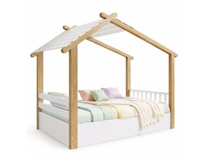 Lit cabane 90x190 cm DESMIU ORFRN622D741617W coloris bicolore