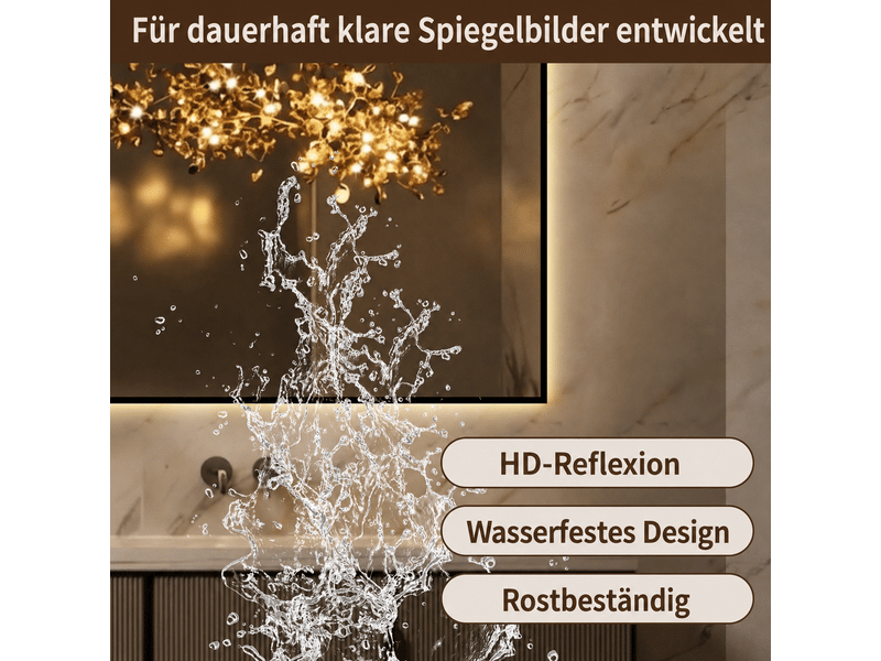  Miroir led salle de bains 50 x 70 cm, cadre aluminium et éclairage réglable  - Conforama B