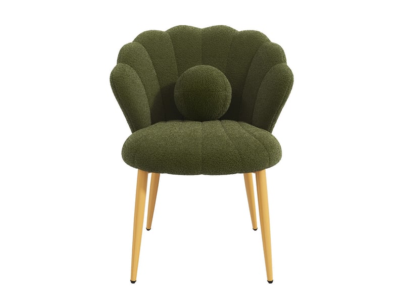  Lot de 6 chaises – rembourrées – pieds en métal doré – vert  - Conforama R