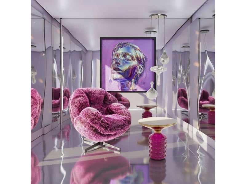  tableau frame visage violet 90x90cm  - Conforama B