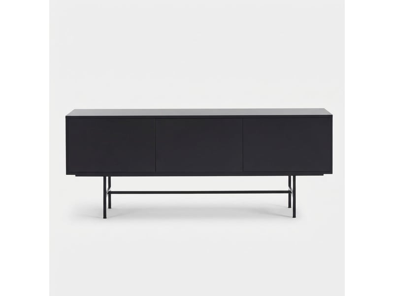 Meuble tv moderne avec 3 portes noir enova  - Conforama D