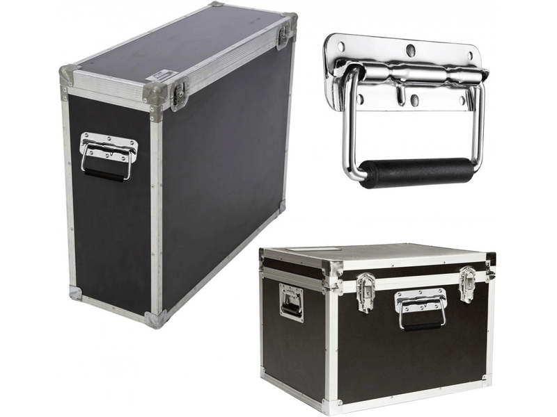  4 pièces de poignées pliantes pour caisses : avec ressort, argentées, 110 mm, pour valises, flight cases, mallettes et caisses à outils  - Conforama E