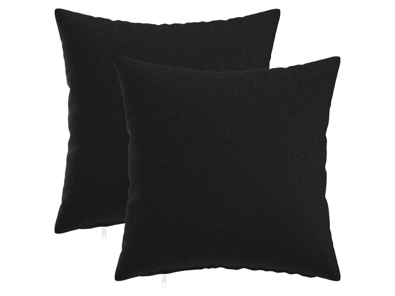  Lot de 2 coussins avec oreiller, coussins décoratifs heerlen noir tissu cf50295  - Conforama B
