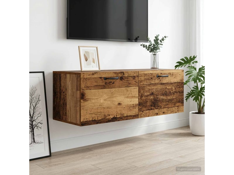  Meuble mural salon bois ancien 100 x 36,5 x 35 cm bois d'ingénierie shl211  - Conforama D
