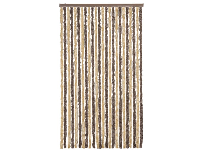  Rideau anti-mouches, moustiquaire marron foncé et beige 100x220 cm chenille cf43567  - Conforama C