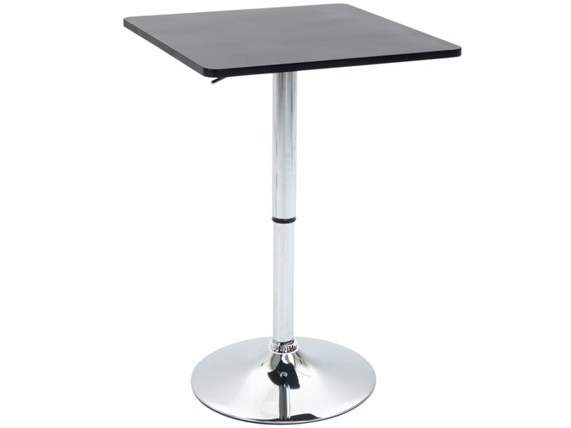  Table de bar réglable 60x60 cm – noir – plateau pivotant à 360° et hauteur ajustable de 69 à 93 cm  - Conforama C