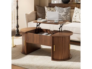 Table basse ovale coloris bois foncé <strong>ATELIER CONFORTIEL</strong> <strong></strong> - 50 cmx100 cm