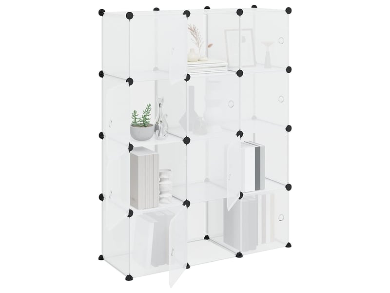  Organiseur de rangement en cube avec 12 cubes et portes en pp transparent  - Conforama D