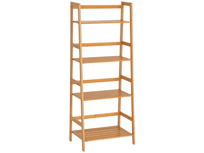  Etagère échelle en bambou 4 niveaux bibliothèque style naturel 48l x 31,5l x 120h cm  - Conforama A