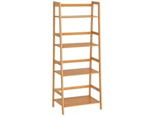 Etagère échelle en bambou 4 niveaux bibliothèque style naturel 48l x 31,5l x 120h cm