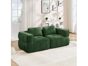 Canapé droit fixe <strong>MAISENTIEL</strong> <strong></strong> 2 places Polyester vert