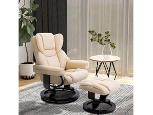 Fauteuil relax manuel <strong>FLORAGRACE</strong> Simili beige