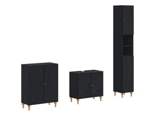 Ensemble de meuble de salle de bain 3 pièces alkmaar noir cf63302