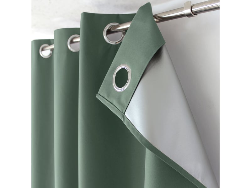  Rideaux occultant thermique, vert gris, 140x240 cm, lot de 2, avec œillets, collection oxford, cmadeco - vert LOT2-H2055VTGR135240 - Conforama E