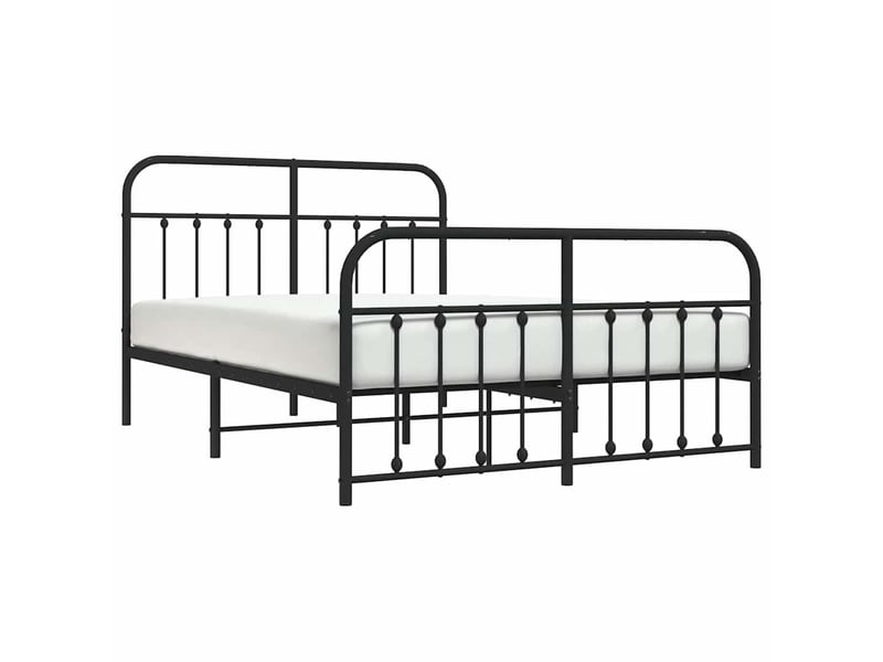 Lit double- lit adulte - cadre de lit métal sans matelas avec pied de lit noir 150x200cm - Conforama D