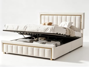 Lit coffre 140x190 cm <strong></strong> <strong></strong> coloris blanc